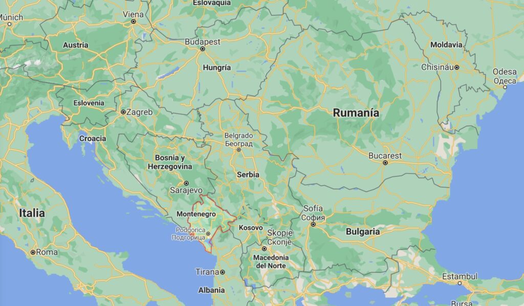 Mapa de Montenegro