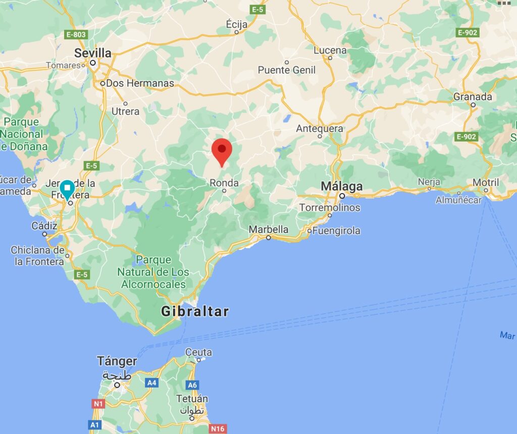 Mapa Setenil de las Bodegas