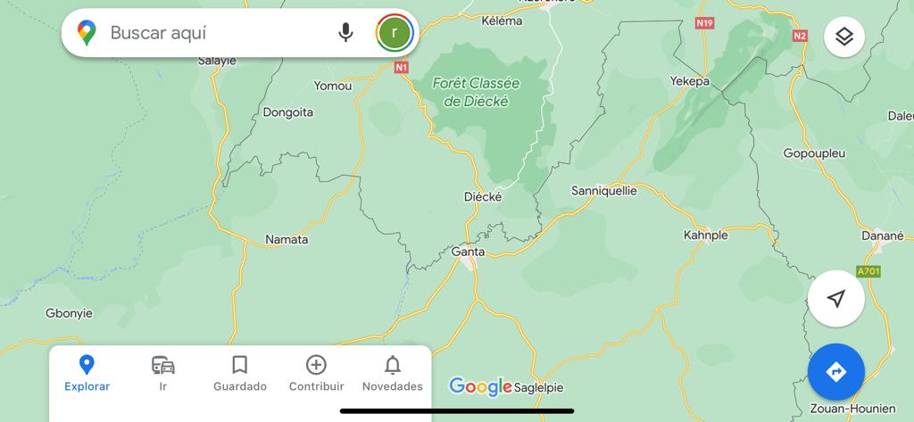 Pasando Ganta la ruta se acerca demasiado a la frontera Liberia-Guinea